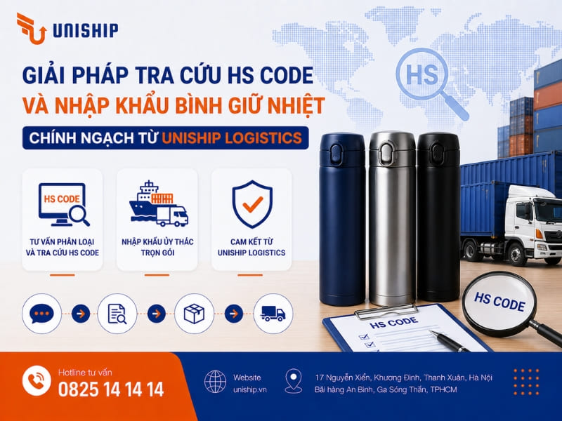 Giải pháp tra cứu HS Code và nhập khẩu bình giữ nhiệt Inox chính ngạch