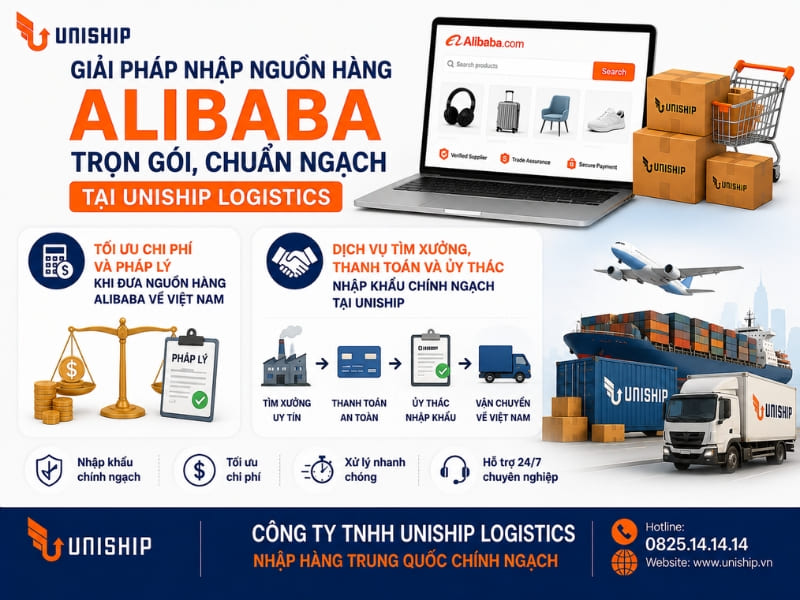 Giải pháp nhập nguồn hàng Alibaba trọn gói, chuẩn ngạch tại Uniship Logistics