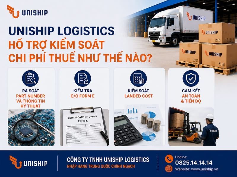 Uniship Logistics hỗ trợ kiểm soát chi phí thuế nhập khẩu linh kiện điện tử