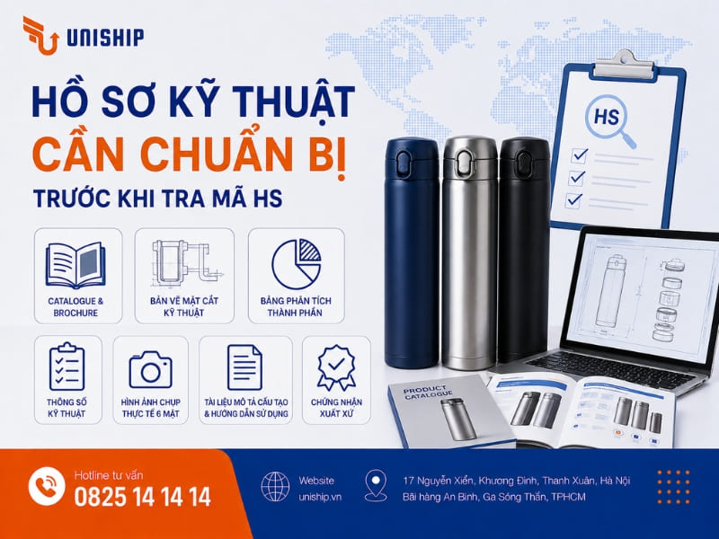 Hồ sơ kỹ thuật cần chuẩn bị trước khi tra HS Code bình giữ nhiệt