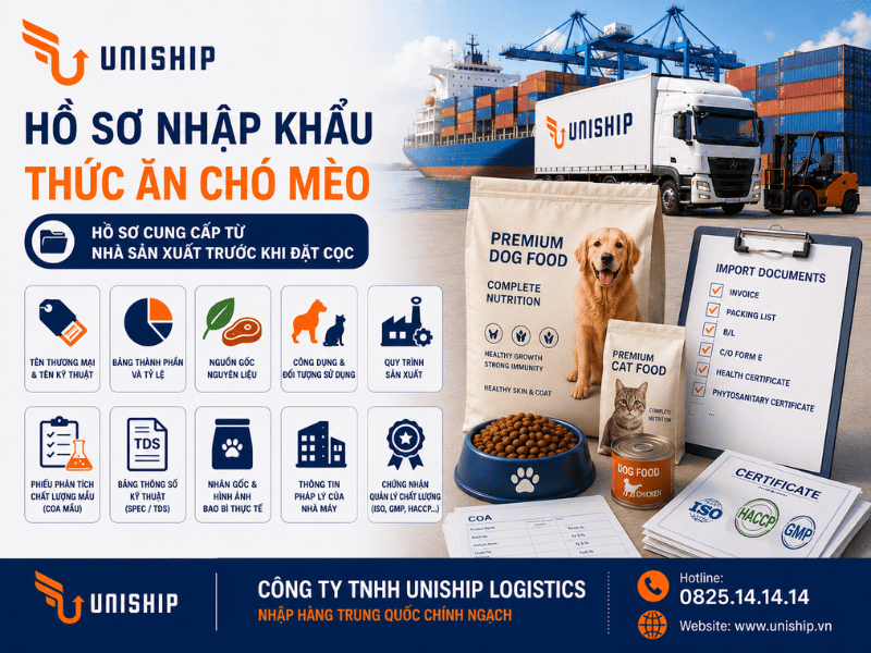 Hồ sơ cung cấp từ nhà sản xuất trước khi đặt cọc