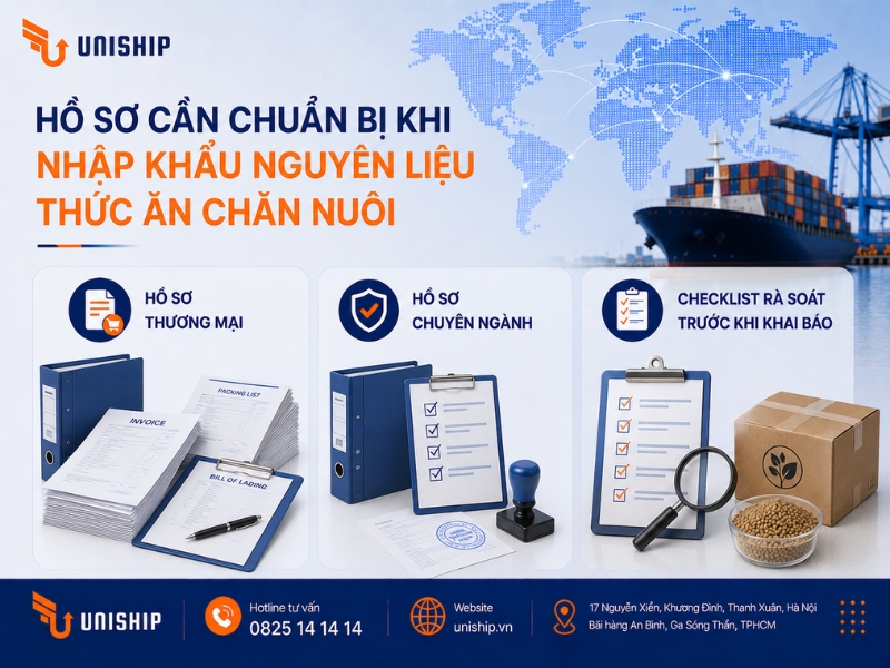 Hồ sơ cần chuẩn bị trong thủ tục nhập khẩu nguyên liệu thức ăn chăn nuôi