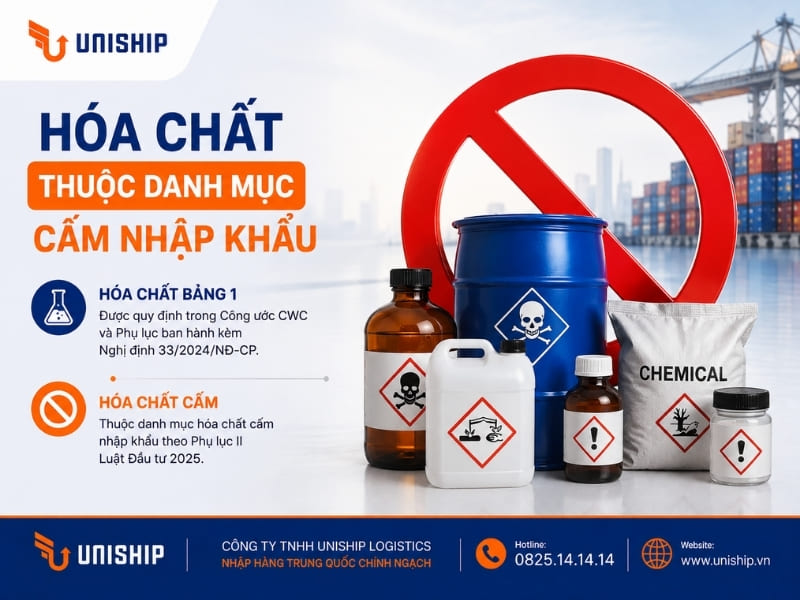 Hóa chất thuộc danh mục cấm nhập khẩu