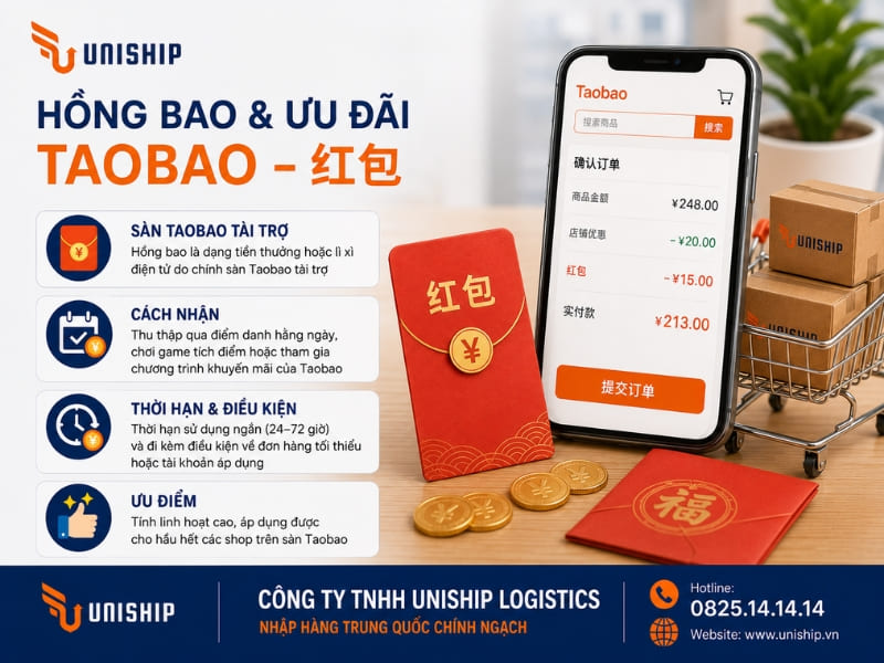 Hồng bao và ưu đãi Taobao