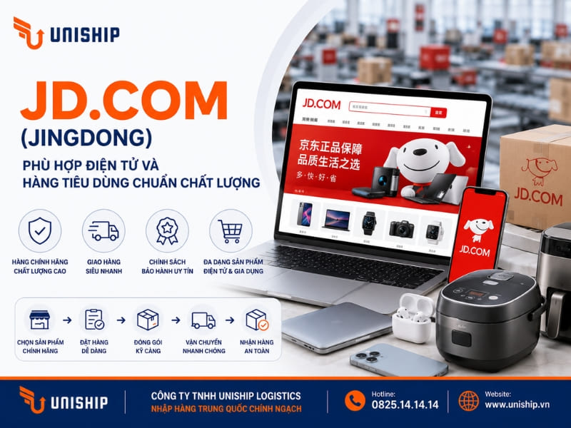 JD.com (Jingdong) - Phù hợp điện tử và hàng tiêu dùng chuẩn chất lượng