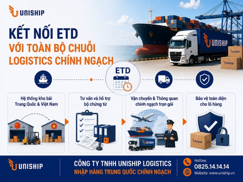 Kết nối ETD với toàn bộ chuỗi logistics chính ngạch