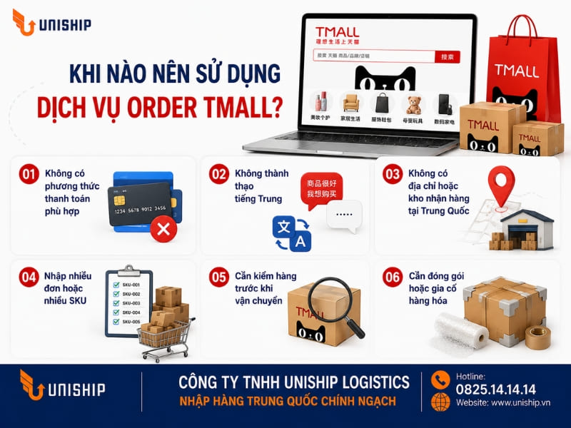 Khi nào nên sử dụng dịch vụ order Tmall?
