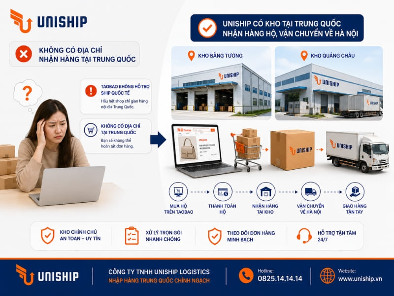 Không có địa chỉ nhận hàng tại Trung Quốc