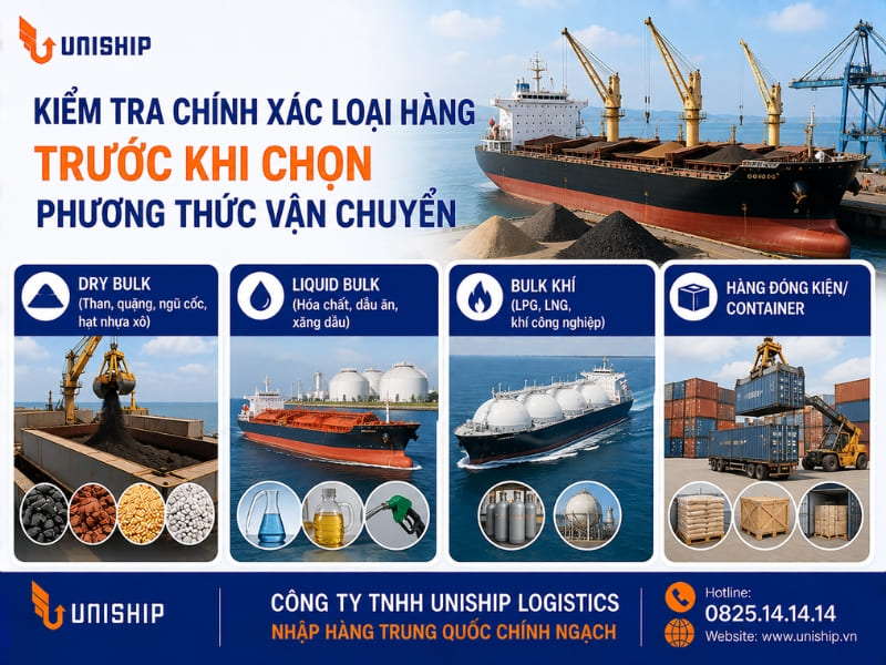 Kiểm tra chính xác loại hàng trước khi chọn phương thức vận chuyển