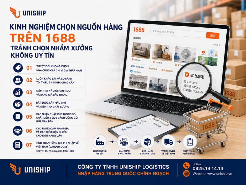 Kinh nghiệm chọn nguồn hàng trên 1688 tránh chọn nhầm xưởng không uy tín