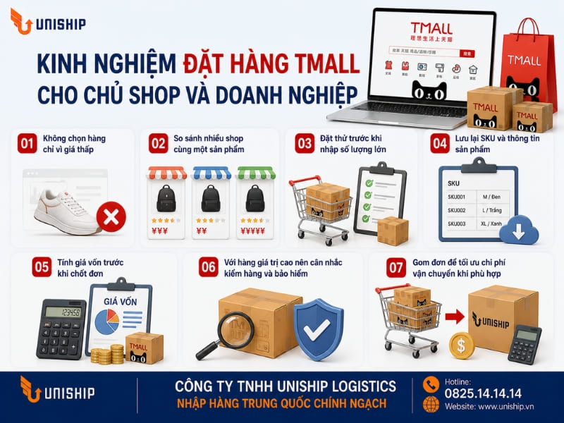 Kinh nghiệm đặt hàng Tmall cho chủ shop và doanh nghiệp