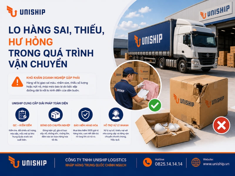 Lo hàng sai, thiếu, hư hỏng trong quá trình vận chuyển