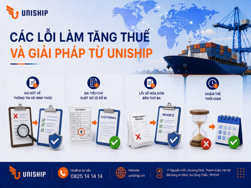 Các lỗi làm tăng thuế và giải pháp từ Uniship