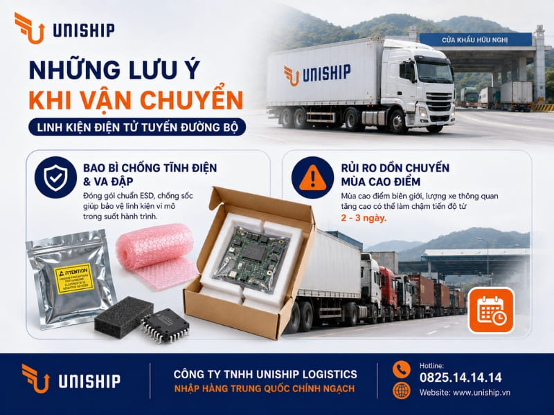 Những lưu ý khi vận chuyển linh kiện điện tử tuyến đường bộ
