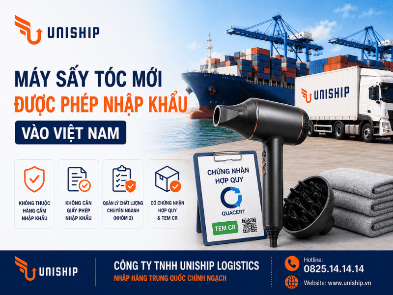 Máy sấy tóc mới được phép nhập khẩu