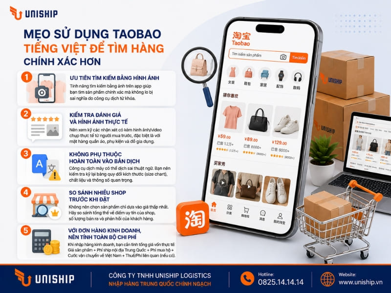 Mẹo sử dụng Taobao tiếng Việt để tìm hàng chính xác hơn