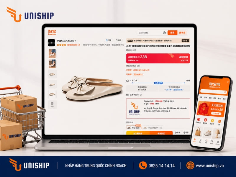 Mã giảm giá Taobao đặt ngay trên trang sản phẩm