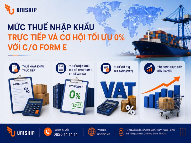 Mức thuế nhập khẩu trực tiếp và cơ hội tối ưu 0% với C/O Form E