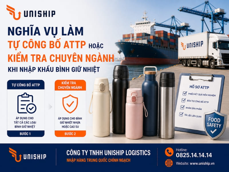 Bình giữ nhiệt có nghĩa vụ phải tự công bố ATTP hoặc thực hiện kiểm tra chuyên ngành