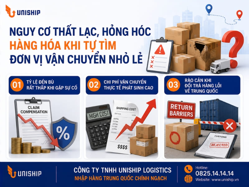 Nguy cơ thất lạc, hỏng hóc hàng hóa khi tự tìm đơn vị vận chuyển nhỏ lẻ