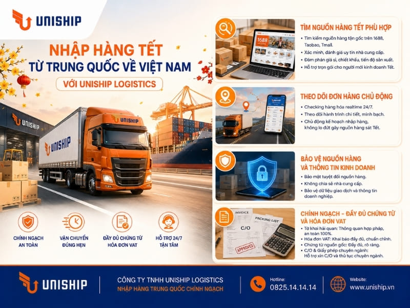 Nhập hàng Tết từ Trung Quốc về Việt Nam với Uniship Logistics