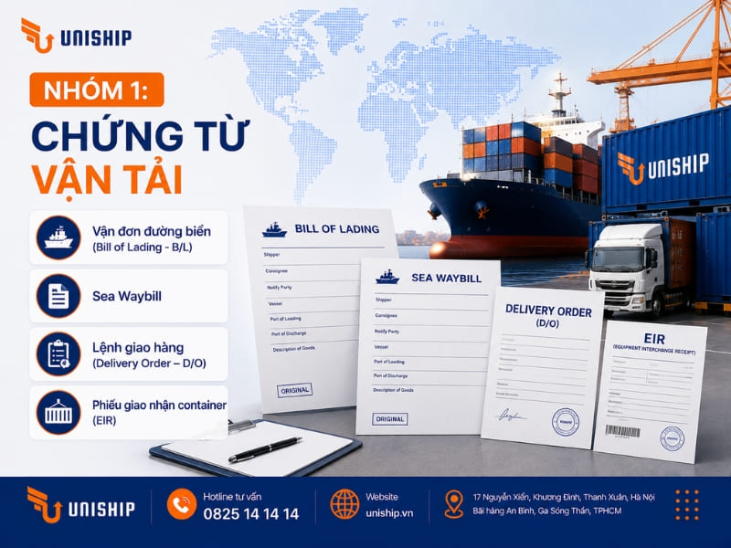 Nhóm 1 bộ chứng từ vận tải đường biển