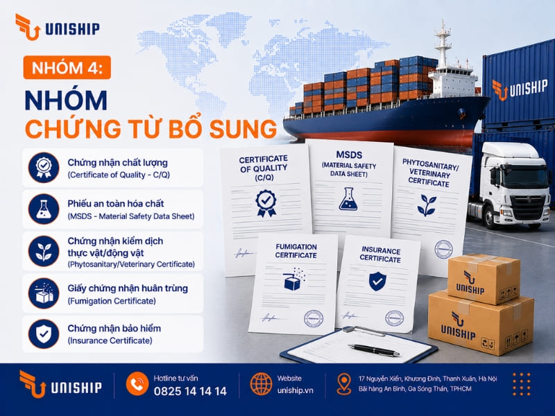 Nhóm 4 bộ chứng từ vận tải đường biển