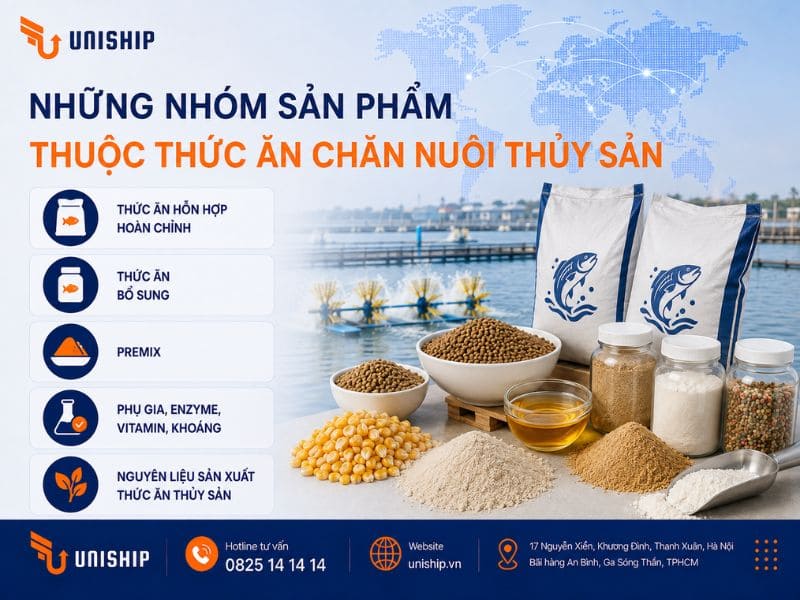 Các nhóm sản phẩm trong nhập khẩu thức ăn chăn nuôi thủy sản