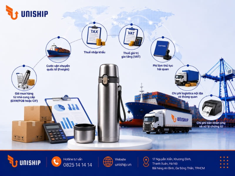 Những chi phí nhập khẩu bình giữ nhiệt