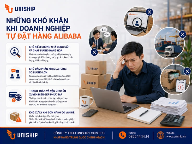 Những khó khăn khi doanh nghiệp tự đặt hàng Alibaba