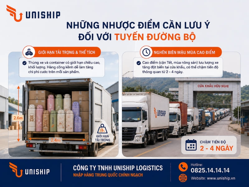 Những nhược điểm cần lưu ý đối với tuyến đường bộ