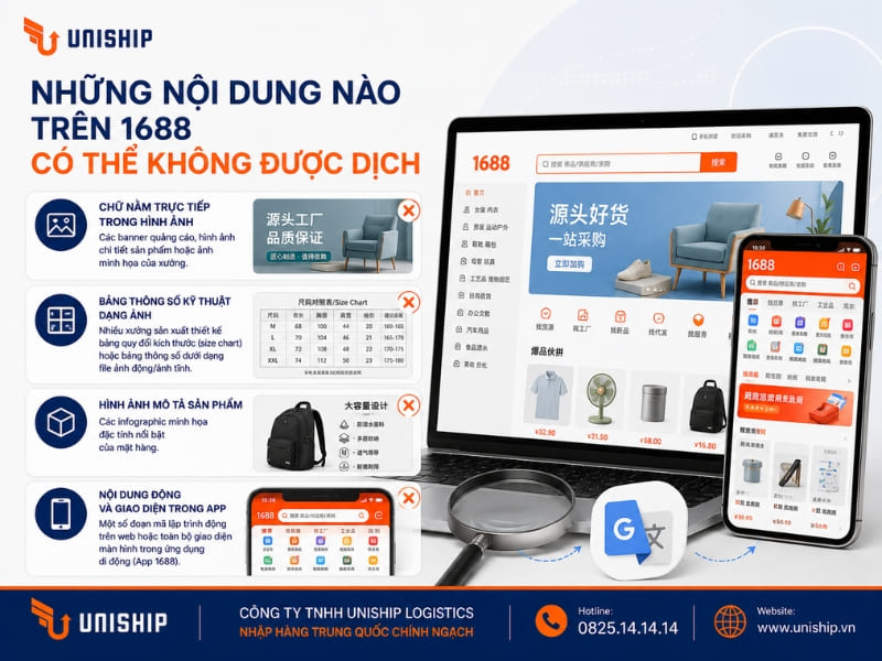 Những nội dung 1688 có thể không được dịch?
