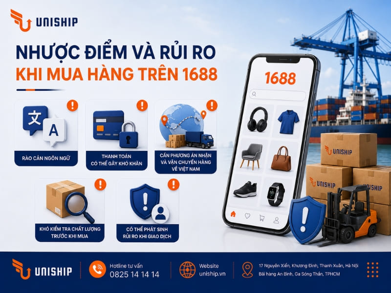 Nhược điểm và rủi ro khi mua hàng trên 1688