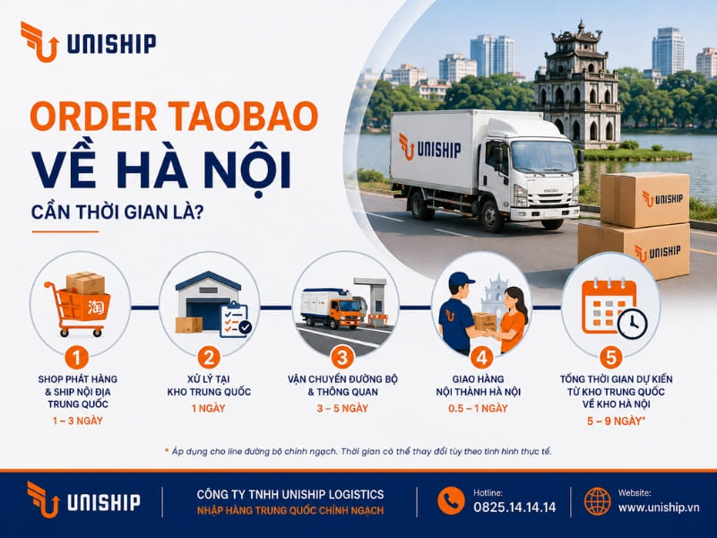 Thời gian Order Taobao về Hà Nội