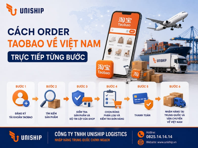 Cách order Taobao về Việt Nam trực tiếp từng bước