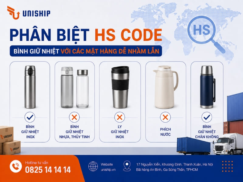 Phân biệt HS Code bình giữ nhiệt Inox với các sản phẩm khác trong cùng nhóm