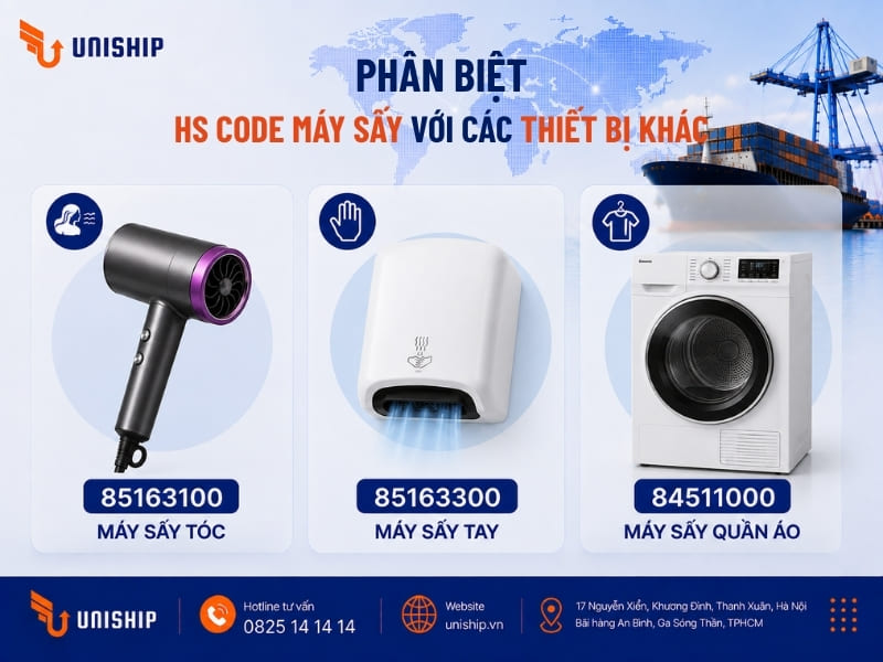Phân biệt HS Code máy sấy tóc với các thiết bị dễ bị nhầm lẫn