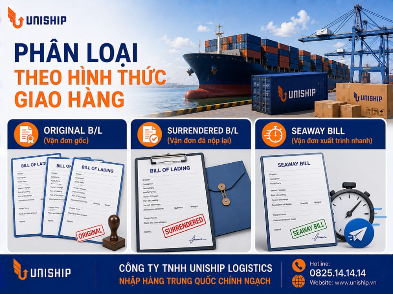 Phân loại theo hình thức giao hàng