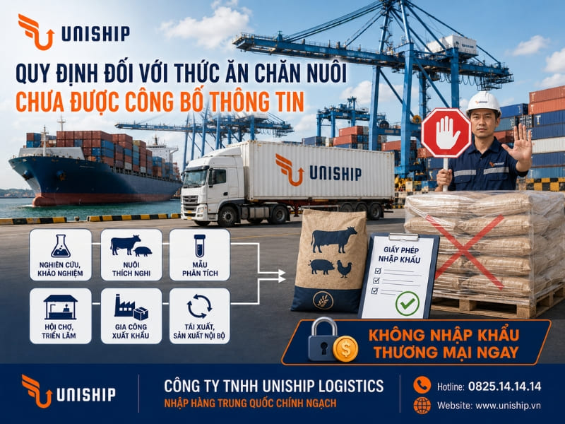 Quy định đối với thức ăn chăn nuôi chưa được công bố thông tin