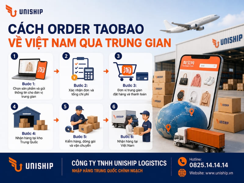 Cách order Taobao về Việt Nam qua trung gian