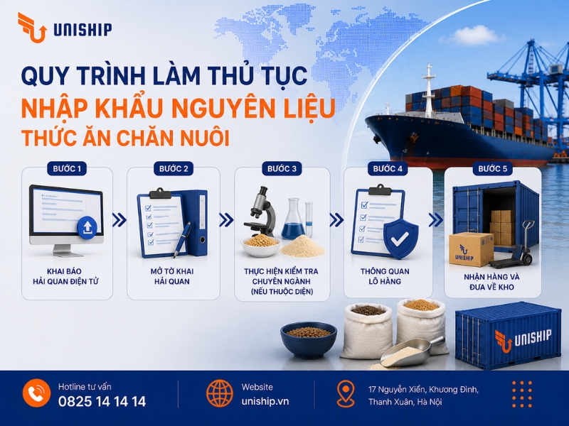 Quy trình làm thủ tục nhập khẩu nguyên liệu thức ăn chăn nuôi