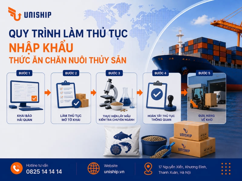 Quy trình làm thủ tục nhập khẩu thức ăn chăn nuôi thủy sản