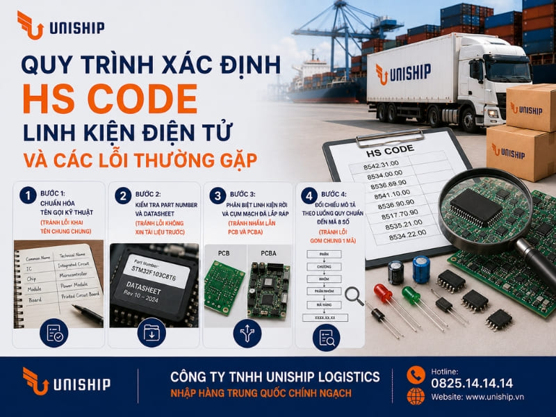 Quy trình xác định HS code linh kiện điện tử và các lỗi thường gặp