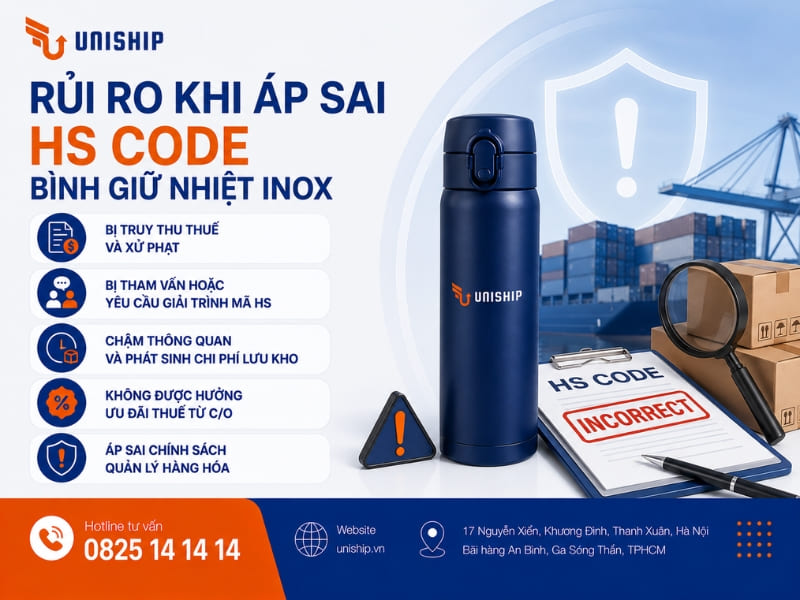 Rủi ro khi áp sai HS Code bình giữ nhiệt inox