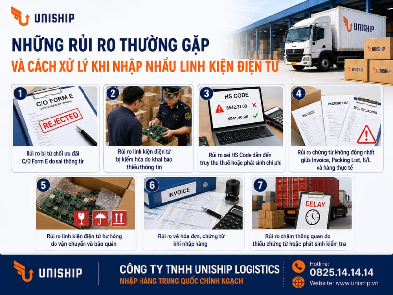 Những rủi ro thường gặp và cách xử lý khi nhập nhẩu linh kiện điện tử