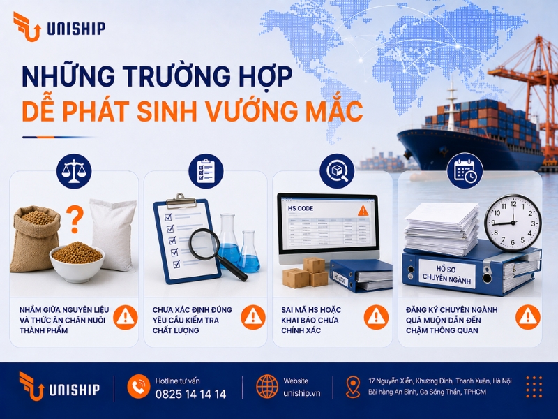 Những trường hợp dễ phát sinh vướng mắc trong thủ tục nhập khẩu nguyên liệu thức ăn chăn nuôi