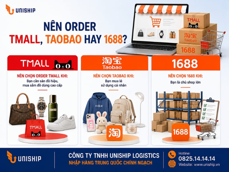 Nên Order Tmall, Taobao Hay 1688?