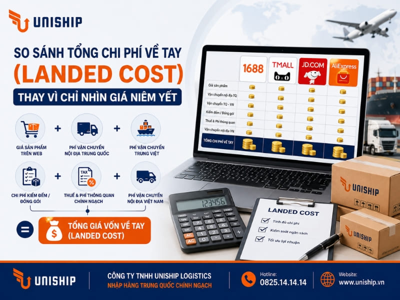 So sánh tổng chi phí về tay (Landed Cost) thay vì chỉ nhìn giá niêm yết