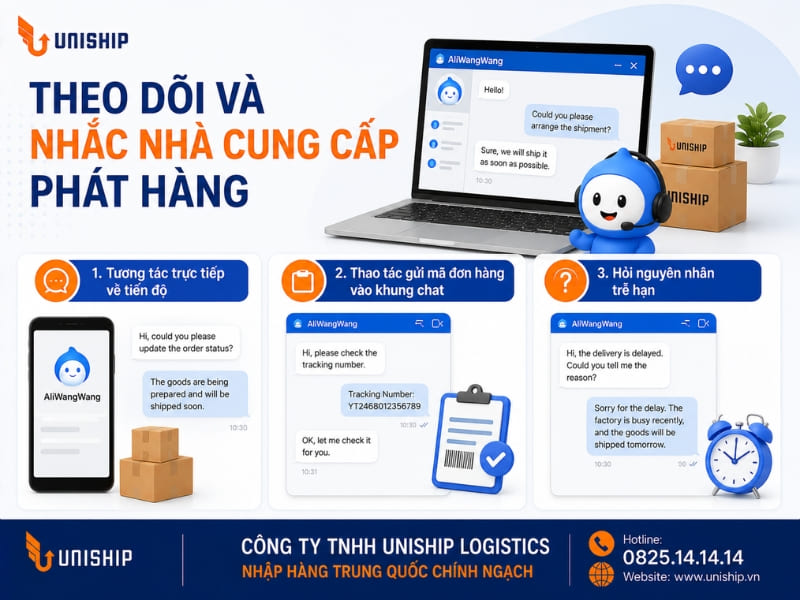 Theo dõi và nhắc nhà cung cấp phát hàng