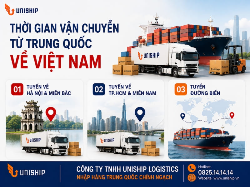 Thời gian vận chuyển từ Trung Quốc về Việt Nam